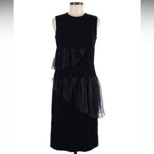Christopher Kane Sophisticated Snake Draped Sheath Black Sleeveless Dress US 8